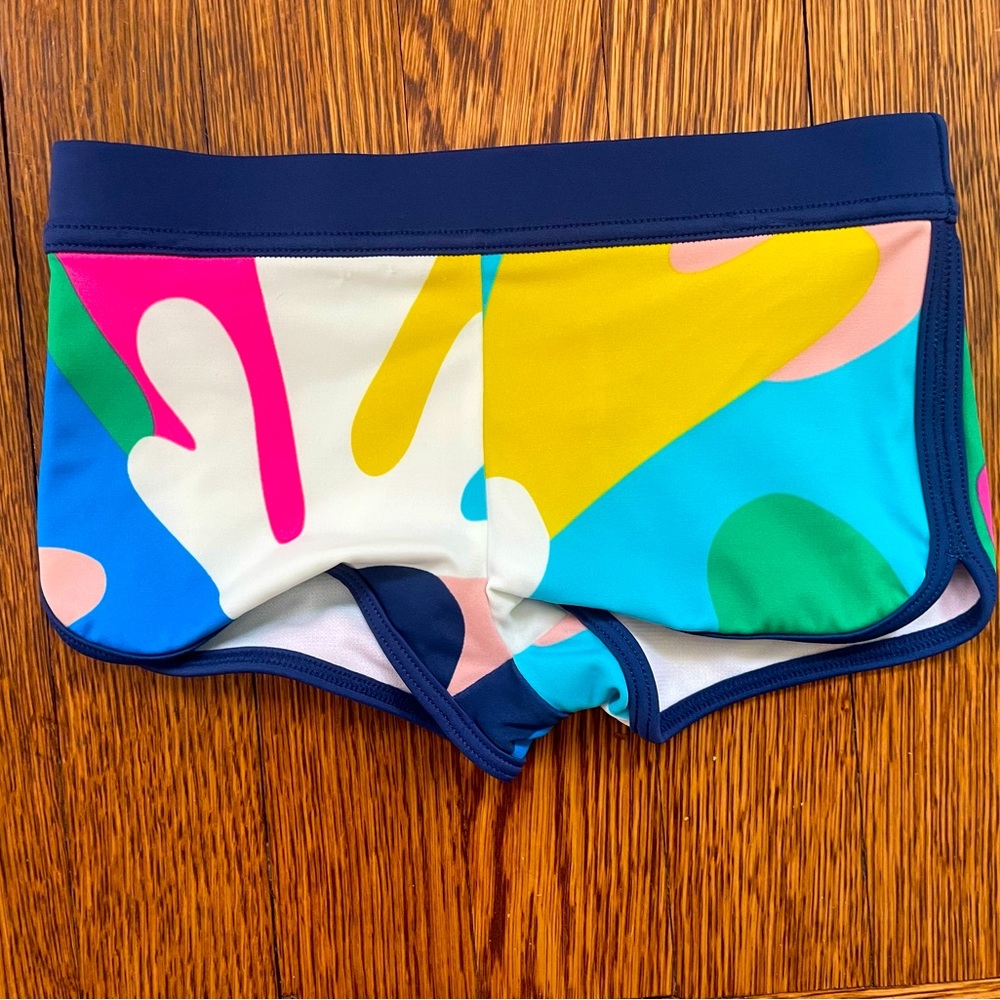 NWOT Boden Patterned Swim Shorts in Multi Coral Camo Size 2-3 Years